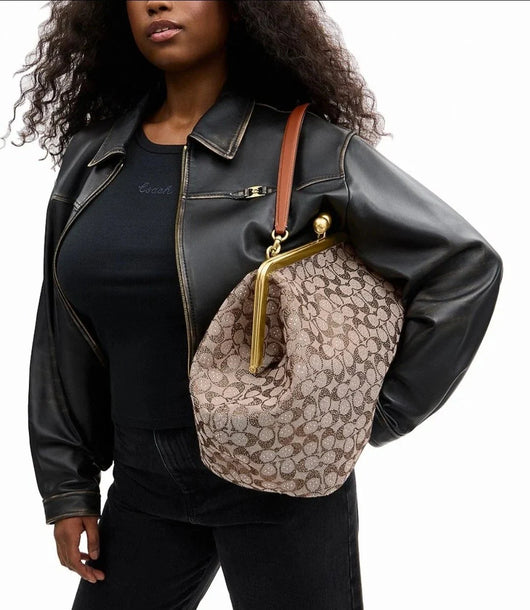 LARGE CRYSTAL KISSLOCK BAG
