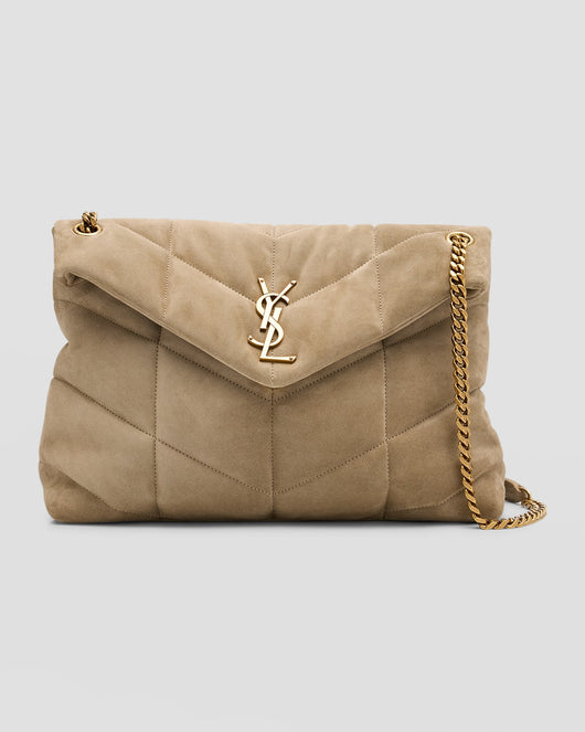 LOU PUFFER TOY CROSSBODY BAG IN QUILTED SUEDE