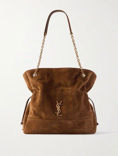 JAMIE SHOPPING QUILTED SUEDE SHOULDER BAG