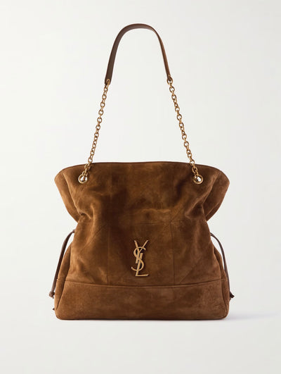 JAMIE SHOPPING QUILTED SUEDE SHOULDER BAG