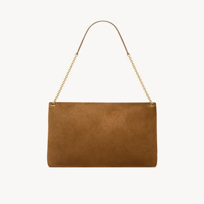 SUEDE CARAMEL CASSANDRE CLUTCH