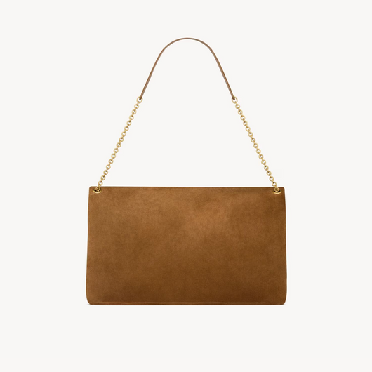 SUEDE CARAMEL CASSANDRE CLUTCH